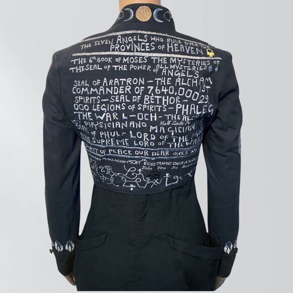 NWT Vintage AllSaints Extremely Rare Embroidered Symbols Angels Crop Jacket - Picture 7 of 12